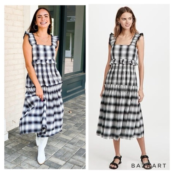 NWT BB Dakota Plaid Sleeveless Maxi Dress Size S - Picture 8 of 16